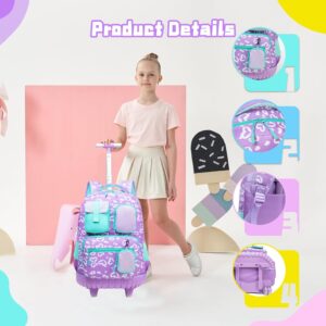 Kinder Trolley Rucksack Schultasche Schulranzen Mädchen schultrolleys Schulrucksack Kinderkoffer ab 8 jahren – Bild 5