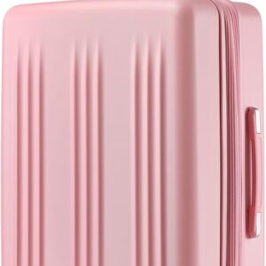 KONO Koffer Trolleys Mittelgroß 65cm Hartschalenkoffer Erweiterbar Mittelgroß leicht Reisekoffer mit 4 Rollen und TSA-Schloss, 65x43.5x25cm, 63L, Rosa – Bild 1