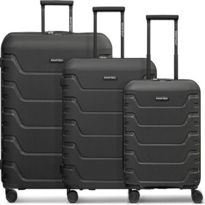 SMARTBOX Hartschalen Koffer-Set 3-teilig | aus hochwertigem, robusten und leichtem Polypropylen Material | 4-Doppelrollen & TSA-Schloss für Damen & Herren (Edition 01)