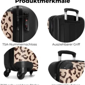 Handgepäck Koffer 55x40x20 Personalisiert - Reisekoffer mit Rollen, Leichtgewicht Hartschalenkoffer, Trolley Kabinengepäck Panther in Mehreren Farben, Koffer für Flugzeug – Bild 3
