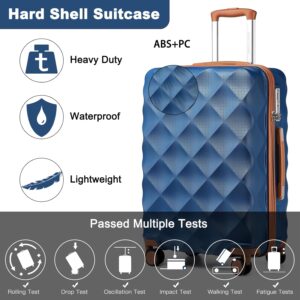 Hartschalenkoffer Groß Handgepäck Koffer 74.5 * 49 * 30.5cm Reisekoffer Groß Koffer Trolleys ABS+PC mit TSA-Schloss Rollkoffer Suitcase Blau – Bild 3
