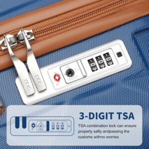 Hartschalenkoffer Groß Handgepäck Koffer 74.5 * 49 * 30.5cm Reisekoffer Groß Koffer Trolleys ABS+PC mit TSA-Schloss Rollkoffer Suitcase Blau – Bild 4