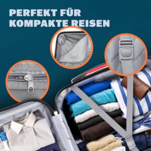 Monzana® Koffer Handgepäck ABS Hard Case 4 Rollen Teleskopgriff Zahlenschloss Kantenschutz Reisekoffer Hartschalenkoffer Rollkoffer Trolley Silber M – Bild 8