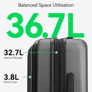Valise Bagage à Main Avec Compartiment Pour Ordinateur Portable - Valise Rigide Extensible Avec Port USB, 4 roulettes, TSA, 56 cm, Noir – Bild 6