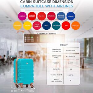 ABS-Hartschalenkoffer Kabinen- und Handgepackoptionen, die fur uber 100 Fluggesellschaften zugelassen sind, darunter easyJet, British Airways, RyanAir, Virgin Atlantic, Emirates – Bild 3