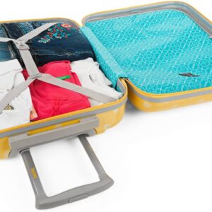 Koffer Klein Handgepäck - Handgepäck Koffer 4 Rollen - Koffer handgepäck 55x40x20 Leicht und Robust - Reisekoffer Klein - Hartschalenkoffer Klein mit Zahlenschloss, Gelb – Bild 6