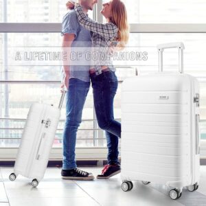 KONO Zwillingsrollen Reisekoffer TSA-Schloß Trolley Koffer Leichter Polypropylen Hartschale Rollkoffer mit YKK Reißverschluss – Bild 8