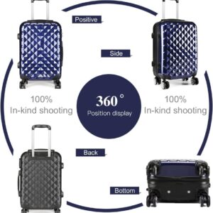KONO Reisekoffer Handgepäck Koffer 4 Rollen Zwillingsrollen Hartschalenkoffer Handgepäck Trolley Klein 55cm & 31 Liter ABS+PC – Bild 3