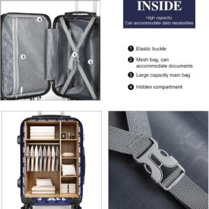 KONO Reisekoffer Handgepäck Koffer 4 Rollen Zwillingsrollen Hartschalenkoffer Handgepäck Trolley Klein 55cm & 31 Liter ABS+PC – Bild 4