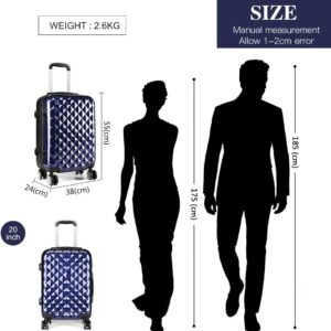 KONO Reisekoffer Handgepäck Koffer 4 Rollen Zwillingsrollen Hartschalenkoffer Handgepäck Trolley Klein 55cm & 31 Liter ABS+PC – Bild 5