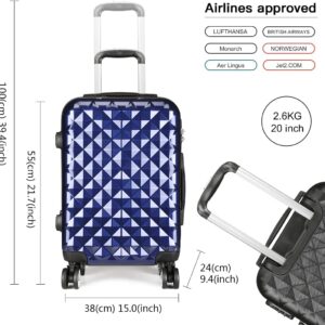 KONO Reisekoffer Handgepäck Koffer 4 Rollen Zwillingsrollen Hartschalenkoffer Handgepäck Trolley Klein 55cm & 31 Liter ABS+PC – Bild 6