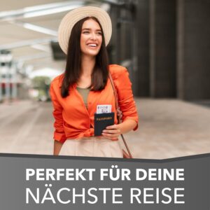 Design Reisekoffer - ABS Hartschalen Koffer mit 360° Leichtlauf-Rollen - hochwertiger Trolley mit Zahlenschloss in M-L-XL oder Set (Royalblau, M) – Bild 7