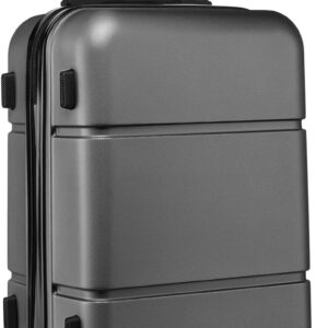 KONO Reisekoffer Handgepäck Koffer mit Rollen Hartschale Trolley 55x38x22cm 33 Liter Leichtgewicht ABS Grau – Bild 9