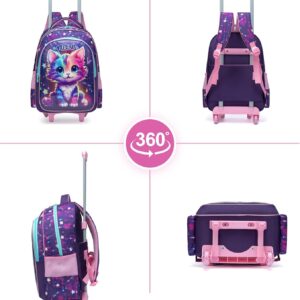 Egchescebo Rucksack mit Rollen Kinderkoffer Mädchen Kinder für Schultrolley – Bild 3