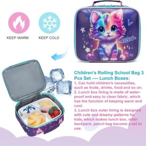 Egchescebo Rucksack mit Rollen Kinderkoffer Mädchen Kinder für Schultrolley – Bild 5