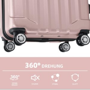 BEIBYE TSA-Schloß 2080 Gepäck Zwillingsrollen Reisekoffer Koffer Trolley Hartschale Dehnungsfuge (Rosa Gold, L) – Bild 8