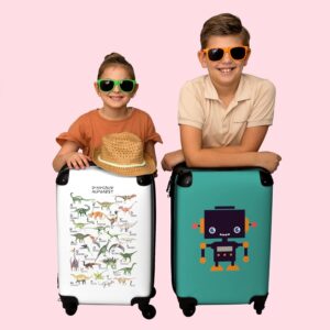 Kindertrolley Jungen Handgepäck Mini Koffer Suitcase Koffer - Dino - Alphabet - Buchstaben - 55x35x20cm – Bild 7