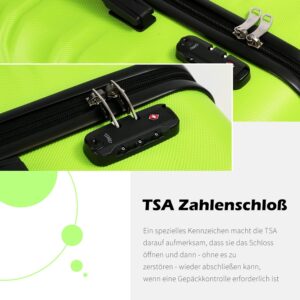 Hartschalen-Koffer Trolley Rollkoffer Reisekoffer mit TSA-Schloss und 4 Rollen (Weiß/Braun, Handgepäck) – Bild 4