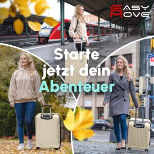 ABS Hartschalenkoffer - Ergonomisch & Sicher - Kleiner Trolley Koffer mit 360° Rädern, Zahlen-Schloss - Rollkoffer, Reisekoffer Klein (Cream White, 54cm) – Bild 8