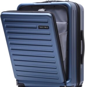 Handgepäck Koffer mit Laptoptasche mit Frontöffnung, 20 Zoll ABS+PC Leicht Hartschalenkoffer, TSA Schloss, YKK Reißverschluss, 4 360°Schwenkrollen, 6 Farben (Eisblau/M/45L)