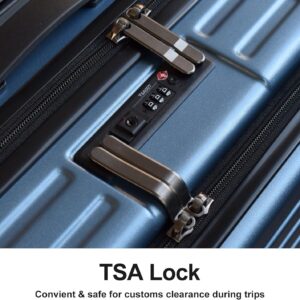 Handgepäck Koffer mit Laptoptasche mit Frontöffnung, 20 Zoll ABS+PC Leicht Hartschalenkoffer, TSA Schloss, YKK Reißverschluss, 4 360°Schwenkrollen, 6 Farben (Eisblau/M/45L) – Bild 5