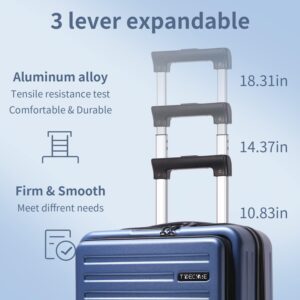 Handgepäck Koffer mit Laptoptasche mit Frontöffnung, 20 Zoll ABS+PC Leicht Hartschalenkoffer, TSA Schloss, YKK Reißverschluss, 4 360°Schwenkrollen, 6 Farben (Eisblau/M/45L) – Bild 7