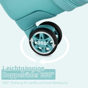 KONO Koffer Mittelgroß Hartschalen Reisekoffer Leicht ABS+PC Koffer L mit TSA Schloss und 4 Rollen 65×42.5×25.5cm, 60L, Blau – Bild 3