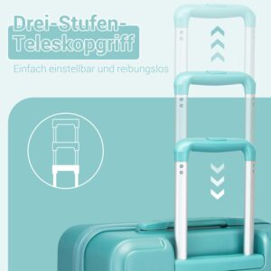 KONO Koffer Mittelgroß Hartschalen Reisekoffer Leicht ABS+PC Koffer L mit TSA Schloss und 4 Rollen 65×42.5×25.5cm, 60L, Blau – Bild 4
