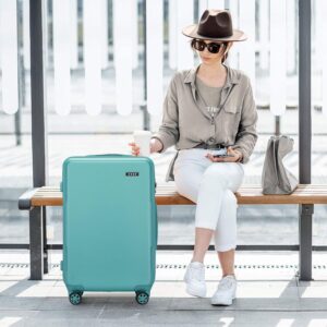 KONO Koffer Mittelgroß Hartschalen Reisekoffer Leicht ABS+PC Koffer L mit TSA Schloss und 4 Rollen 65×42.5×25.5cm, 60L, Blau – Bild 7