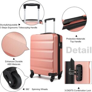 KONO Koffer Trolley Handgepäck Leicht Hartschalenkoffer aus ABS Reisekoffer mit 4 Rollen – Bild 3