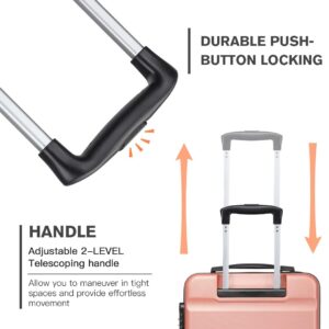 KONO Koffer Trolley Handgepäck Leicht Hartschalenkoffer aus ABS Reisekoffer mit 4 Rollen – Bild 5