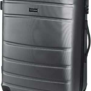 WITTCHEN Mittlerer Koffer Mittelgroßer Trolley Koffer Reisekoffer Check-In Gepäck aus ABS Hartschalen Trolley 4 Rollen Kombinationsschloss Grau – Bild 4