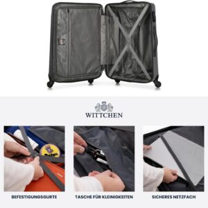 WITTCHEN Mittlerer Koffer Mittelgroßer Trolley Koffer Reisekoffer Check-In Gepäck aus ABS Hartschalen Trolley 4 Rollen Kombinationsschloss Grau – Bild 6