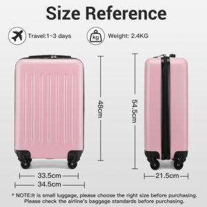 Kono Hartschale Koffer Trolley Rollkoffer Handgepäck Koffer Zwillingsrollen ABS Handgepäck Bordgepäck 4 Rollen, 55cm 20 Zoll(Pink) – Bild 6