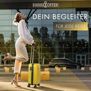 HANSEKOFFER Hartschalenkoffer mittelgroß · Koffer L · Reisekoffer mit Rollen · Trolley mit Teleskopgriff · Leicht · Rollkoffer mit Zahlenschloss · Gelb – Bild 7