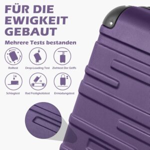 COOLIFE Hartschalen-Koffer Rollkoffer Reisekoffer Vergrößerbares Gepäck (Nur Großer Koffer Erweiterbar) ABS Material mit TSA-Schloss und 4 Rollen – Bild 3