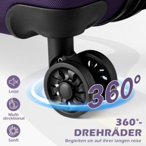 COOLIFE Hartschalen-Koffer Rollkoffer Reisekoffer Vergrößerbares Gepäck (Nur Großer Koffer Erweiterbar) ABS Material mit TSA-Schloss und 4 Rollen – Bild 5