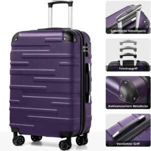 COOLIFE Hartschalen-Koffer Rollkoffer Reisekoffer Vergrößerbares Gepäck (Nur Großer Koffer Erweiterbar) ABS Material mit TSA-Schloss und 4 Rollen – Bild 8