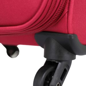 BEIBYE Leichter Stoffkoffer Kofferset Trolley Außentaschen Dehungsfuge mehr Stauraum mit Zahlenschloss (Weinrot, M-Handgepäck-54cm) – Bild 5