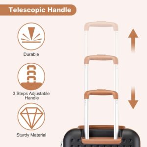 KONO Hartschalenkoffer Reisekoffer Koffer Trolleys 100% ABS Handgepäck Koffer mit 4 Spinnerräder Rollkoffer 75 * 48 * 29 cm TSA-Schloss Reisegepäck Schwarz – Bild 4