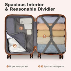 KONO Hartschalenkoffer Reisekoffer Koffer Trolleys 100% ABS Handgepäck Koffer mit 4 Spinnerräder Rollkoffer 75 * 48 * 29 cm TSA-Schloss Reisegepäck Schwarz – Bild 6