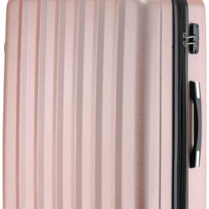 BEIBYE TSA-Schloß 2080 Gepäck Zwillingsrollen Reisekoffer Koffer Trolley Hartschale Dehnungsfuge (Rosa Gold, L)