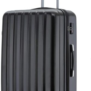 BEIBYE TSA-Schloß 2080 Hangepäck Zwillingsrollen neu Reisekoffer Koffer Trolley Hartschale Set-XL-L-M(Boardcase) (Schwarz, XL)