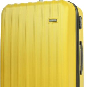 HANSEKOFFER Hartschalenkoffer mittelgroß · Koffer L · Reisekoffer mit Rollen · Trolley mit Teleskopgriff · Leicht · Rollkoffer mit Zahlenschloss · Gelb