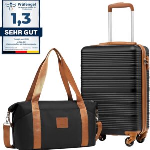 Kabinenkoffer 55×35×20cm und Kabinentasche 20L(40×25×20cm) Set für Ryanair Fluggesellschaft Handgepäck Kabinengepäck Hartschlagenkoffer Leichtgewicht mit TSA-Schloss Langlebig