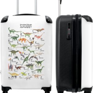 Kindertrolley Jungen Handgepäck Mini Koffer Suitcase Koffer - Dino - Alphabet - Buchstaben - 55x35x20cm