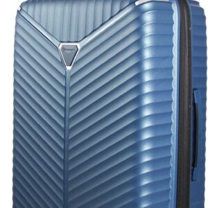 Koffer PP13 | Robuster Reisekoffer mit TSA Schloss, Trolley mit Reißverschluss, Hartschalen Koffer, Reisegepäck für Urlaub und Ferien (Blue metallic, L-großer Koffer)