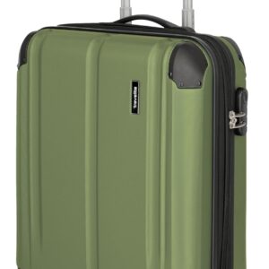 Travelite Bordtrolley Handgepäck Koffer, 4 Rollen, Dehnfalte + Aufsteckfunktion, City, Hartschalen Trolley klein mit kratzfester Oberfläche, 55 cm, 40-45 Liter