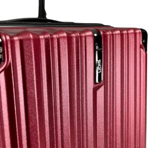 SIGN Hartschalenkoffer ReisetascheTrolley ABS Reisekoffer 360° Doppelrollen Zahlenschloss Modernes Design (Beautycase-Handgepäck-Mittel-Groß-Set) (Rot, Mittlerer Koffer (65cm)) – Bild 6