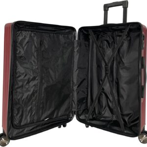 SIGN Hartschalenkoffer ReisetascheTrolley ABS Reisekoffer 360° Doppelrollen Zahlenschloss Modernes Design (Beautycase-Handgepäck-Mittel-Groß-Set) (Rot, Mittlerer Koffer (65cm)) – Bild 7